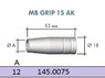 Газовое коническое сопло к сварочной горелке MIG MAG МВ 14/15 GRIP WRD