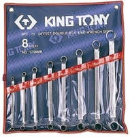 Набор накидных ключей (кольцевых) 6-23мм. 8ед. (угол 75°) KING TONY 