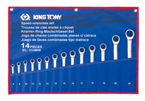 Набор рожково-накидных ключей с трещоткой 14 ед. 12114MRN KING TONY