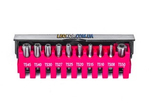 Набор бит 1/4" TORX пятилучевые с отверстием TS8-TS50 10 ед. Force 21013